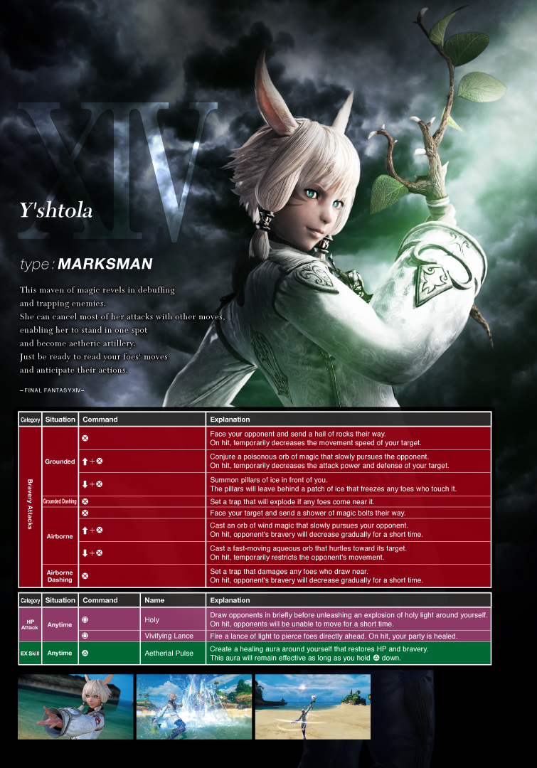 Lista de movimientos de Dissidia Final Fantasy NT Y'shtola