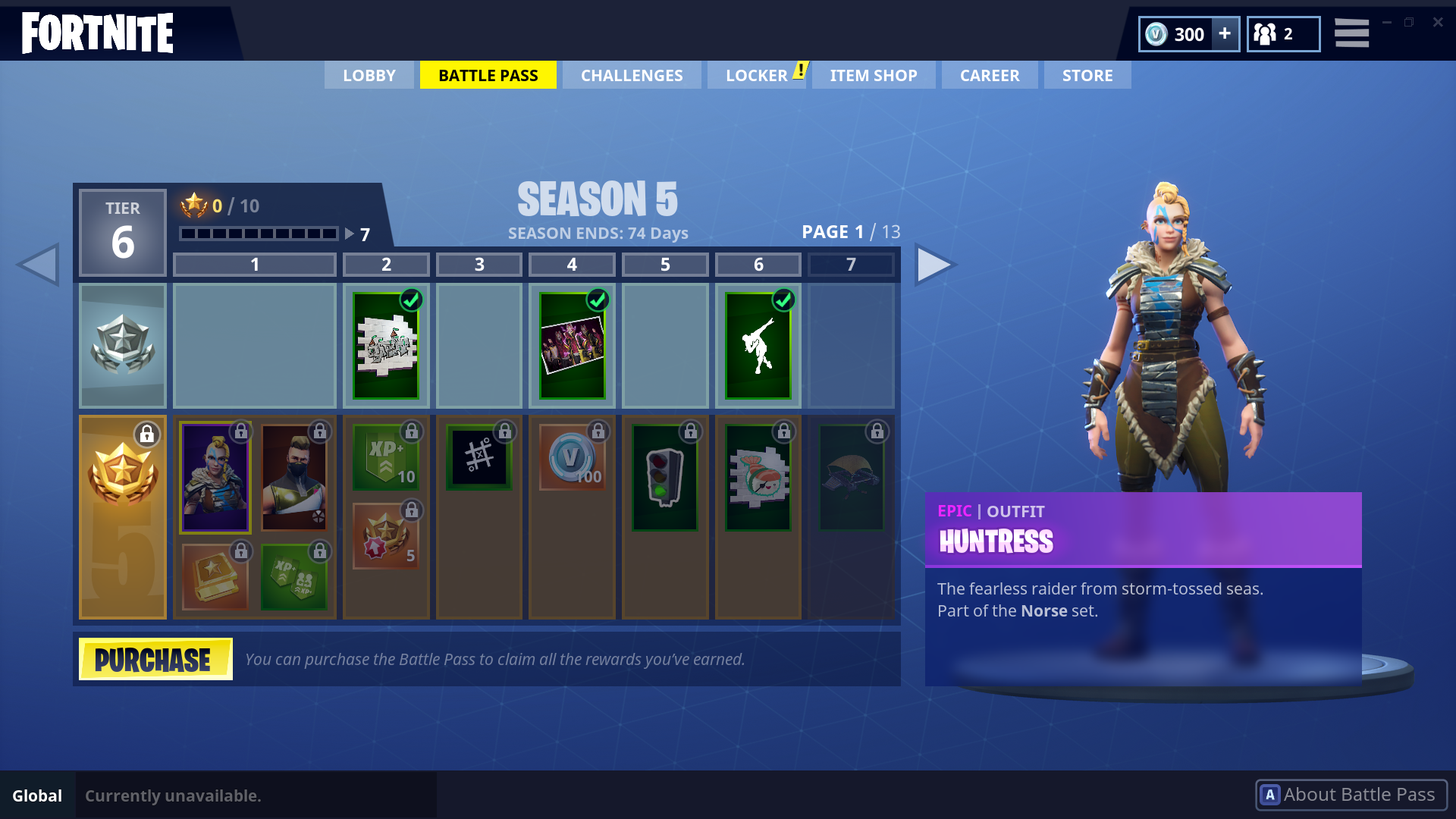 the fearless raider from storm tossed seas the huntress is part of the norse set and is unlocked at tier 1 upon purchasing the season 5 battle pass - fortnite season 8 battle pass tier 100